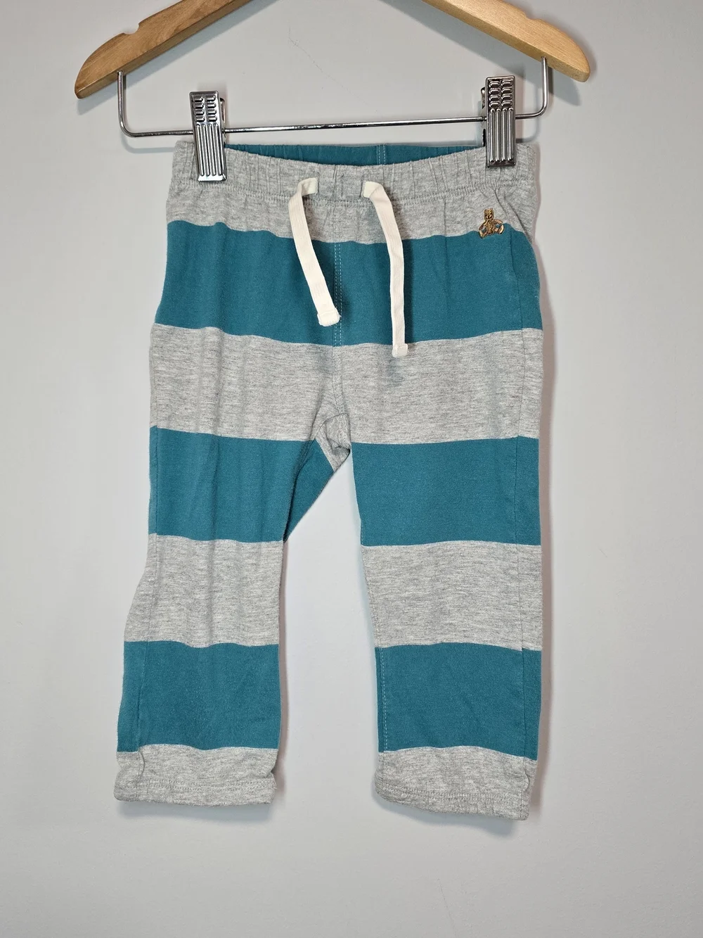 Baby Gap Teal and Gray Striped Kids Sweatpants